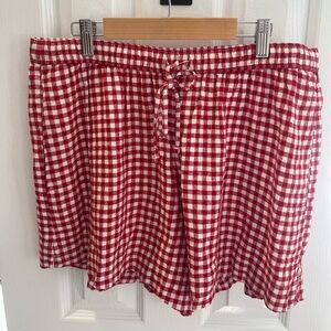 Abercrombie & Fitch Red and White Gingham Shorts